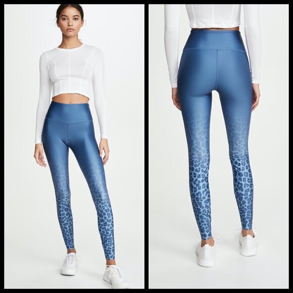 💕GOOD AMERICAN💕 Core Strength Legging Sky Leopard Ombre Blue GA2 Medium NWT - Picture 3 of 15